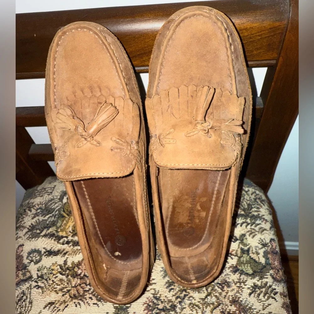 Earth Shoe Manning Men’s Brown Leather Tassel Loafers Size 8D